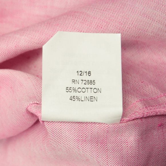H Stockton Pink Slub Linen Short Sleeve Shirt - Picture 6 of 6